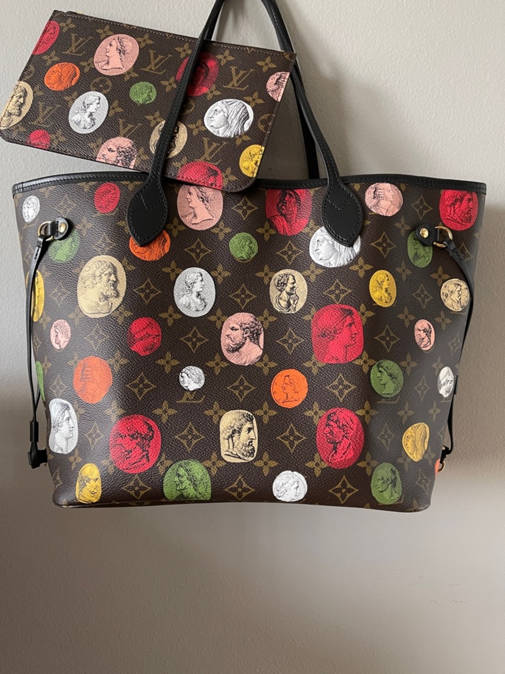 NIB Limited Edition Louis Vuitton Fornasetti Monogram Cameo Neverfull MM Tote